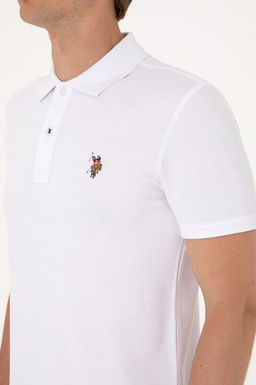 Erkek Slim Fit Polo Yaka Beyaz Basic Tirt - U.s. polo assn фото 7