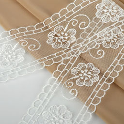 Кружево на сетке, 50 мм, 11±1 м, айвори