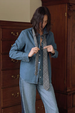 ZW COLLECTION SLIM DENIM SHIRT - Zara фото 2