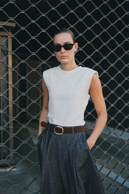 CONTRAST DRESS WITH BELT - Zara фото 2