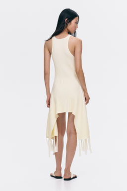 Vestido en punto acanalado con flecos - H&m фото 4