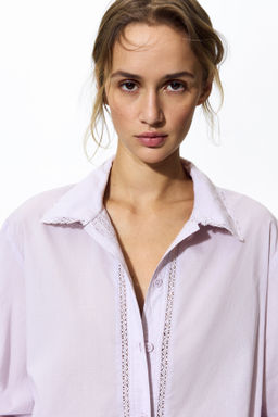 Camisa de algod?n con ribete de encaje - H&m фото 6