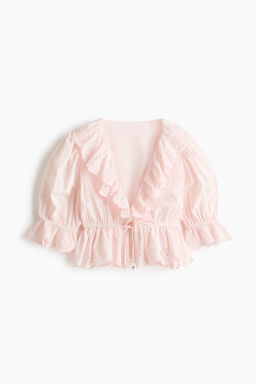 Blusa de algod?n con bordado ingl?s