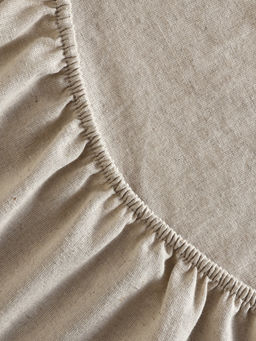Простыня на резинке 2-спальная SL Home Linen collection, 180200+30 см, бежевая, полулён - Sima-land home фото 8