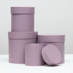 Набор круглых коробок 4 в 1 Лиловый 20 х 20 - 13 х 13 см - Simaland фото 3