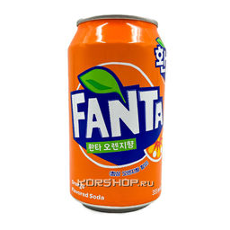 Газированный б/a напиток со вкусом апельсина Orange Flavored Soda Fanta, Корея, 355 мл