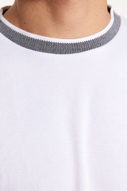 TRENDYOL MAN Premium Tas Oversize/Genis Kesim Triko Bantl? Dokulu Pike T-Shirt TMNSS23TS00079 - Trendyolmilla фото 30