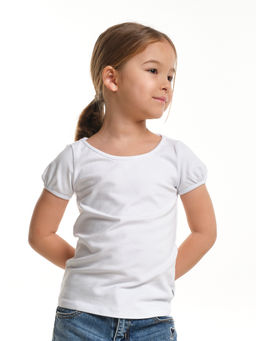 Базовая футболка для девочки UD 1217 белый - Mini maxi фото 5