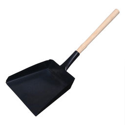 Совок хозяйственный, 19×19×5 см, металл, деревянный черенок 35 см, МИКС