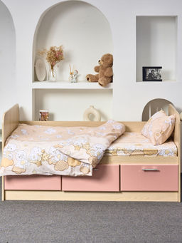 Постельное белье детское поплин с простыней на резинке - Медвежата Детский