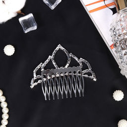 Диадема для волос «Медея», лепесток, 8×7 см, серебро