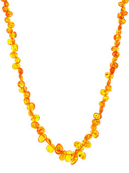 Очаровательные бусы из натурального янтаря Облепиха золотая