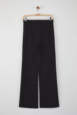 Teen Siyah Fitted Likral? Esnek Wide Leg/Genis Paca Pantolon TWOAW26PL00009 - Trendyolmilla фото 6