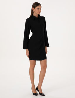 Siyah Regular Fit Dokuma Elbise - Pierre cardin фото 3