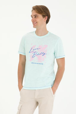 U. S. Polo Assn Мужская футболка водно-зеленого цвета