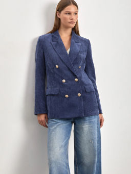 Двубортный жакет из вельвета, ML722/map