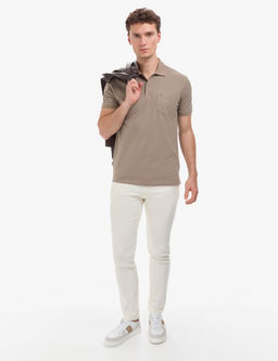 Koyu Vizon Regular Fit %100 Pamuk Cepli K_vr_lmaz D__meli Polo Yaka Basic Ti__rt