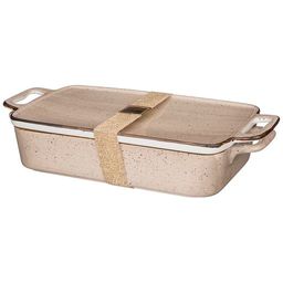 БЛЮДО ДЛЯ ЗАПЕКАНИЯ С КРЫШКОЙ BRONCO NATURE 35*17*7,5 СМ 1500 МЛ КРЕМОВОЕ  фото 2