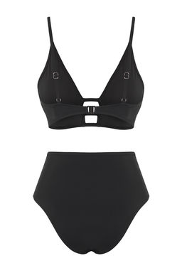 TRENDYOLMILLA Siyah Ucgen Yuksek Bel Regular Bikini Tak?m? TBESS25BT00170  фото 15