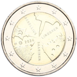 2 евро 2024 года Финляндия Архитектурная фирма Геселлиус-Линдгрен-Сааринен