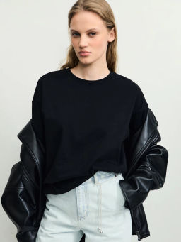 Базовая футболка оверсайз из хлопка / Zarina фото 6