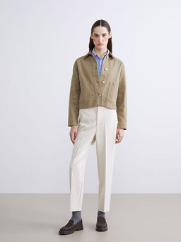 Kontrast Yaka Oversize Kad?n Ceket