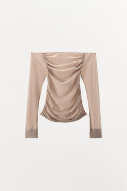 COLD-SHOULDER HOSIERY TOP - Zara фото 3
