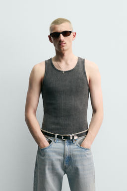 CAMISETA TANK PUNTO RIB / Negro - Zara фото 2