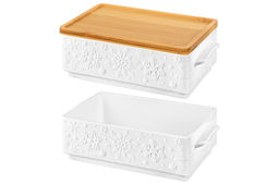 Набор 2 блюд д/холодца 800 мл 20,5*12,5*11,5 см Снежинки + бамбуковая крышка - Elan gallery фото 4