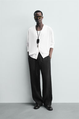 100% LINEN RELAXED FIT TROUSERS