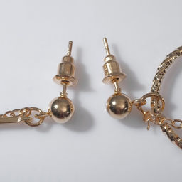 Серьги с жемчугом Разноуровневые круг с палкой, цвет белый в золоте - Queen fair фото 3