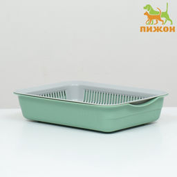 Лоток с сеткой 34,5 х 25,5 х 7,5 см, серый/оливковый