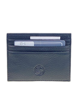 Картхолдер из натуральной кожи для пластиковых карт, цвет черный