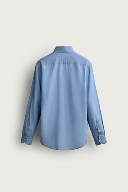 CAMISA REGULAR FIT VOILE / Celeste - Zara фото 9