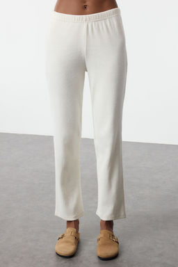 Beyaz Pamuklu F?rcal? Soft Fitilli H?rka Orme Pijama Tak?m? THMAW25PT00074