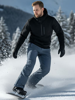 Полукомбинезон утепленный мужской зимний горнолыжный темно-серого цвета 2405TC