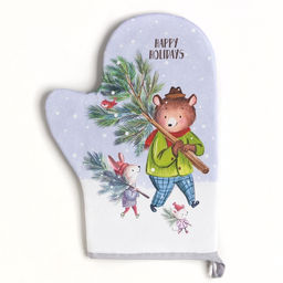 Цена за 2 шт. Варежка-прихватка Magic winter, 20×27 см, саржа, 100% хлопок, ватин 250 г/м²