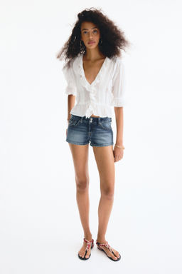 Minishorts denim de talle bajo - H&m фото 6