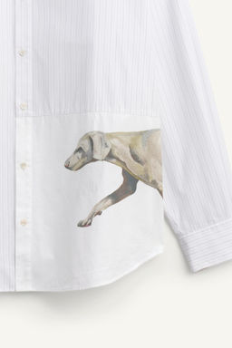 LIMITED EDITION STRIPED PATCHWORK PRINT SHIRT - Zara фото 9