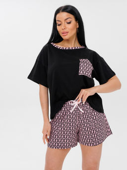 3122 ЖЕНСКАЯ ПИЖАМА (шорты) (Розовый) - А-дина фото 2