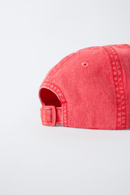 GORRA EFECTO LAVADO TEXTO BORDADO / Rojo - Zara фото 3