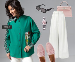 Рубашка комбинированная с сеткой Моя философия  шик - Charutti фото 6