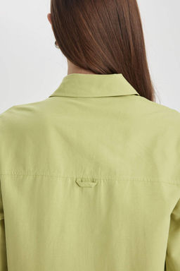 Рубашка-туника из поплина с длинными рукавами Relax Fit - Defacto фото 8