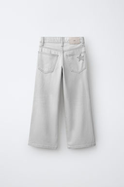 JEANS WIDE LEG ESTAMPADO ESTRELLAS TACHAS / Gris vigor? - Zara фото 2