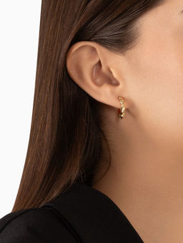 Клипсы для ушей QF Тренд кольцо переплетение, цвет золото