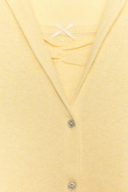 TOP CHAQUETA COMBINADO LAZO / Amarillo claro - Zara фото 4
