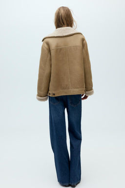 100% LEATHER DOUBLE-FACED SHORT COAT - Zara фото 6
