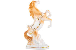 Фигурка декоративная 9,5*5*16 см Лошадь коричневая с золотом, фарфор - Elan gallery фото 4