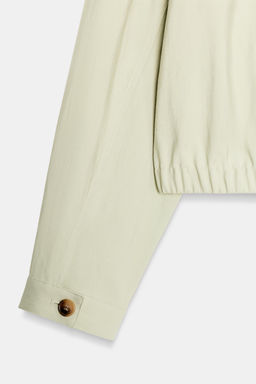 CHAQUETA CORTA BOLSILLOS SOLAPA / Verde agua - Zara фото 9