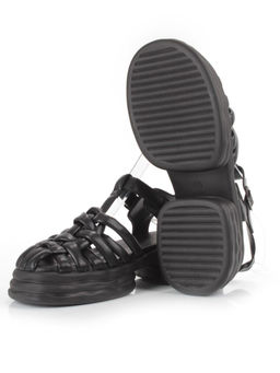 08-PEAG48-1 BLACK Босоножки женские (натуральная кожа)